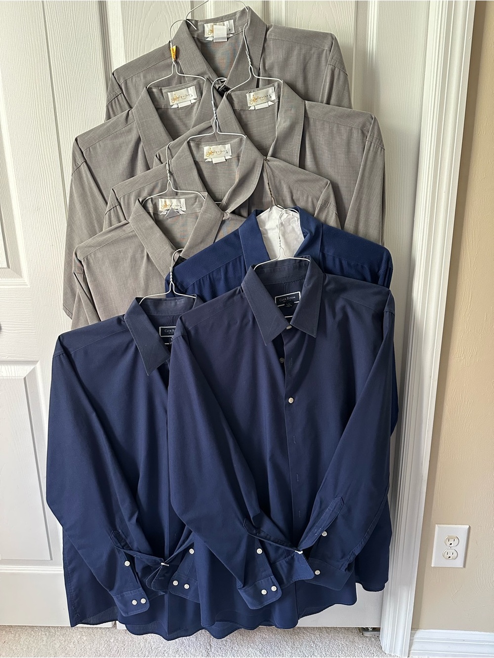 All FOR ONE LOW PRICE!! Men's Classic Long-Sleeve Dress Shirt - Gray & Navy